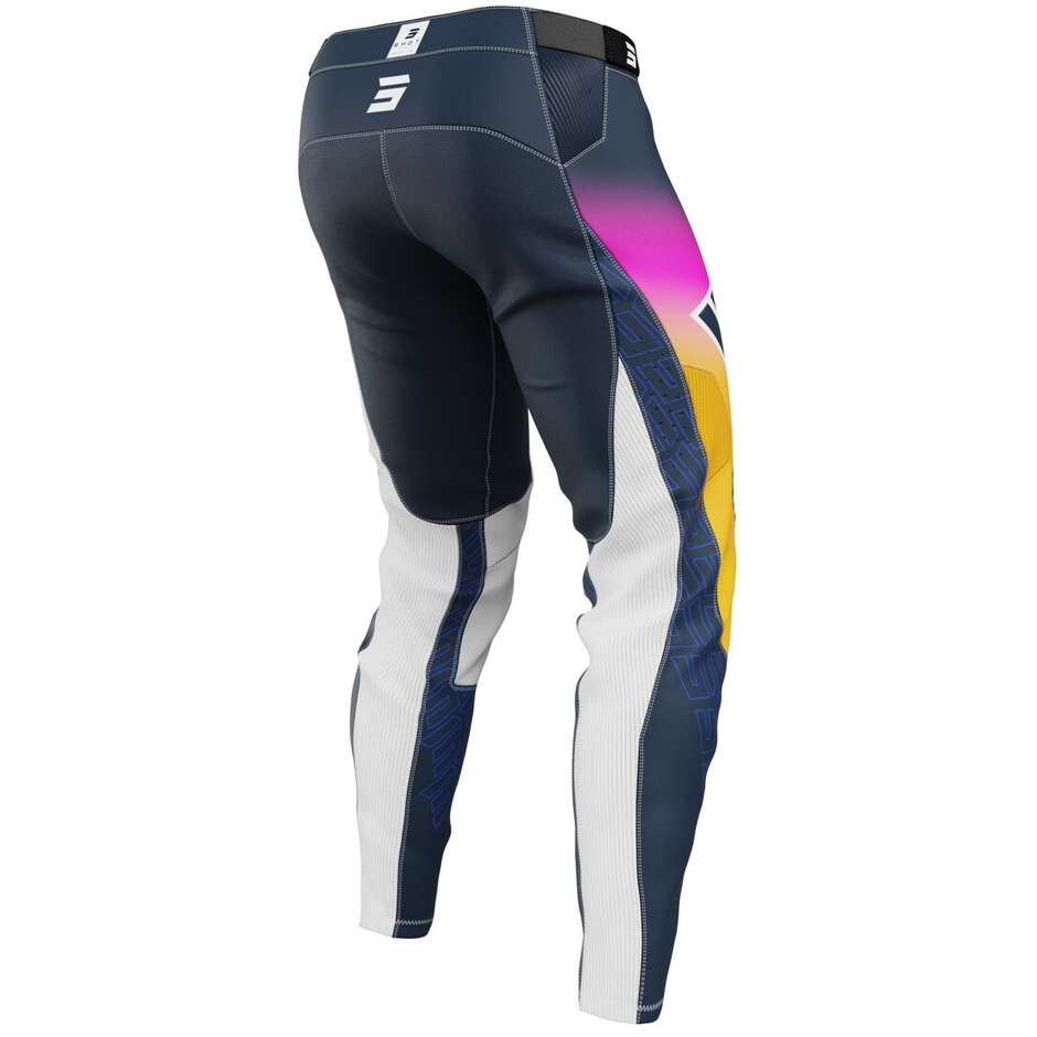 Pantaloni Moto Cross Enduro Shot AEROLITE ULTRA Blu Arancio Rosa