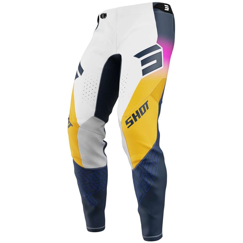 Pantaloni Moto Cross Enduro Shot AEROLITE ULTRA Blu Arancio Rosa