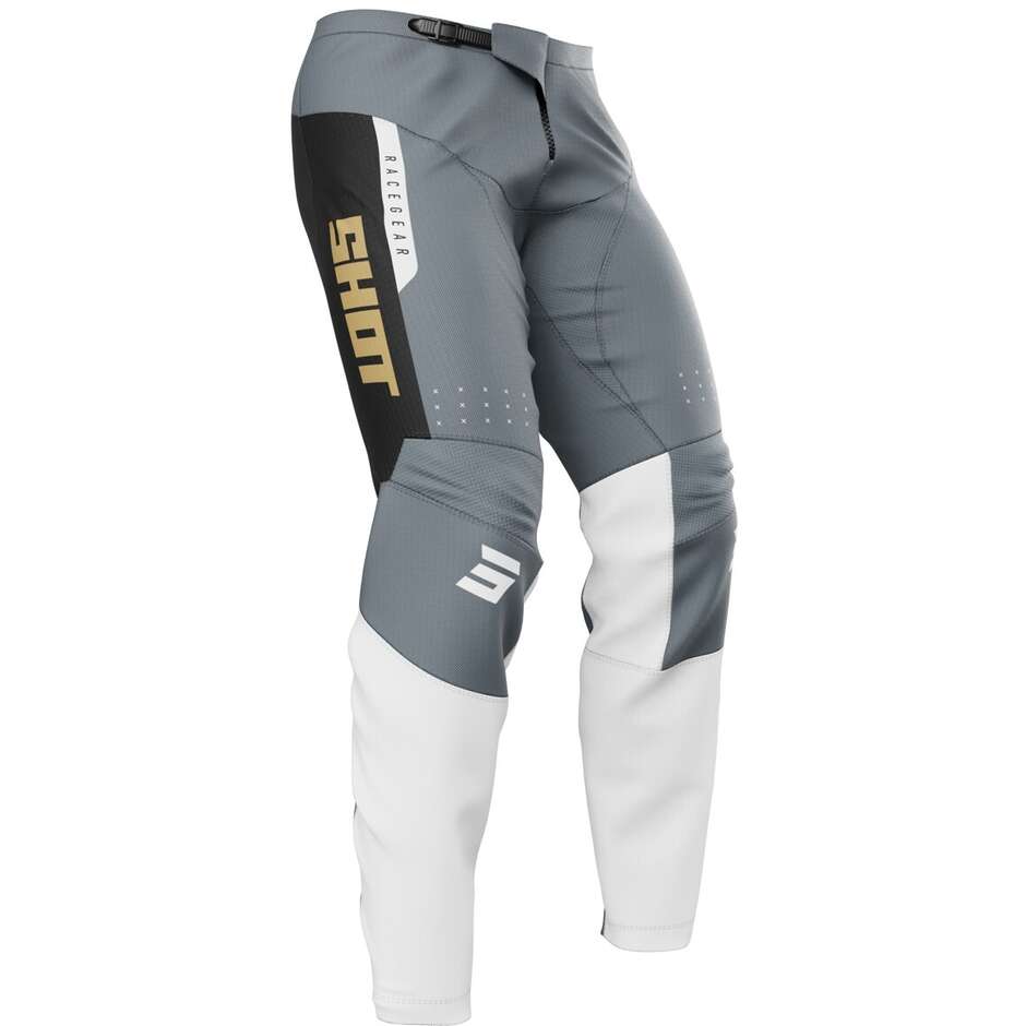 Pantaloni Moto Cross Enduro Shot DEVO LEAGUE Grigio Bianco Oro