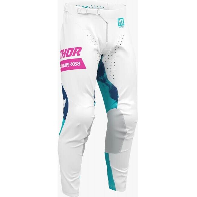 Pantaloni Moto Cross Enduro Launchmode Bleach Bianco Az taglia 40