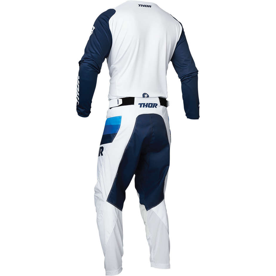 Pantaloni Moto Cross Enduro Thor PULSE Racer Bianco Blu Navy