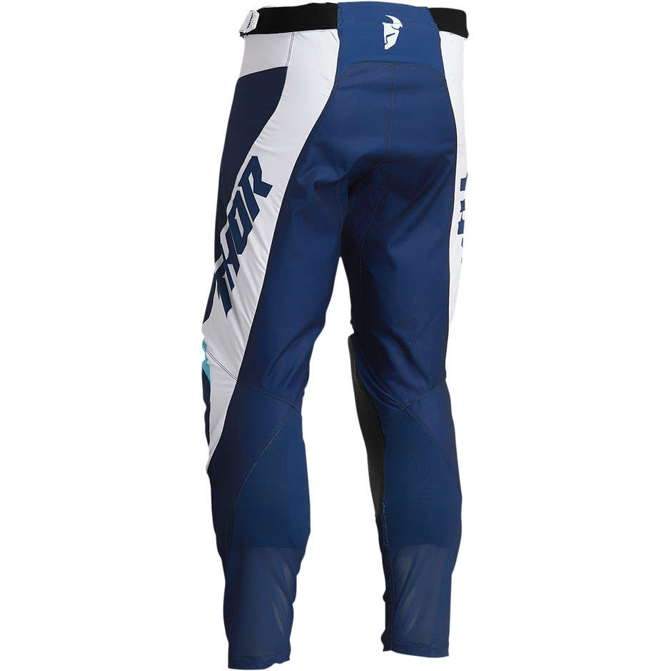 Pantaloni Moto Cross Enduro Thor PULSE REACT Blu Navy Bianco