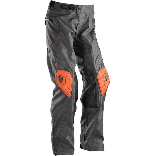 Pantaloni Moto cross Enduro Thor Range Nero Charcoal Arancio Impermeabili