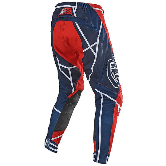 Pantaloni Moto Cross Enduro Traforati Troy Lee Designs SE AIR METRIC Rosso Navy