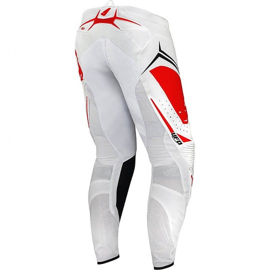 Pantaloni Moto Cross Enduro Ufo SLIM EGON Bianco Rosso