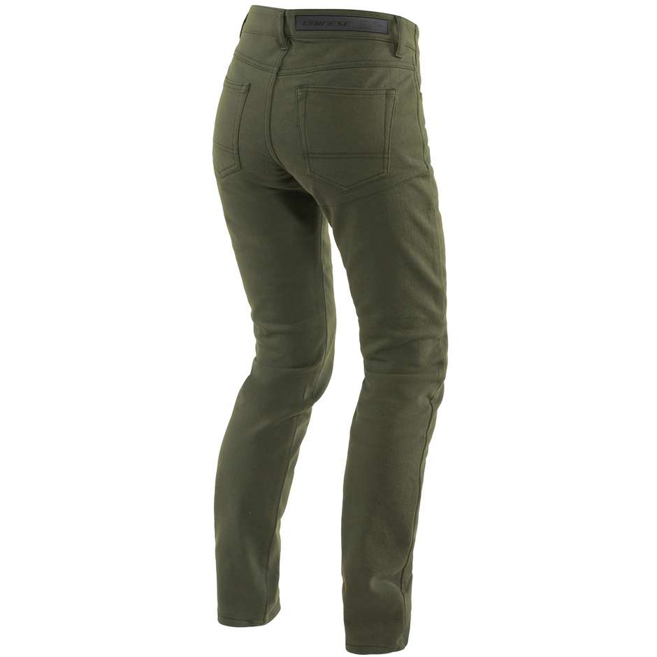 Pantaloni Moto Da Donna Dainese CLASSIC SLIM LADY Verde Oliva