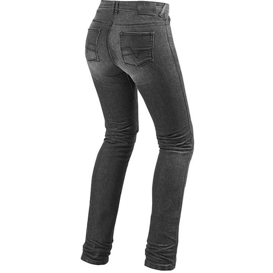Pantaloni Moto da Donna In Jeans Rev'it Madison 2 Lady Grigio Scuro L32