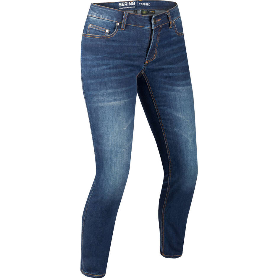 Pantaloni Moto Donna LADY TRUST Tapered Blu Washed taglia 46