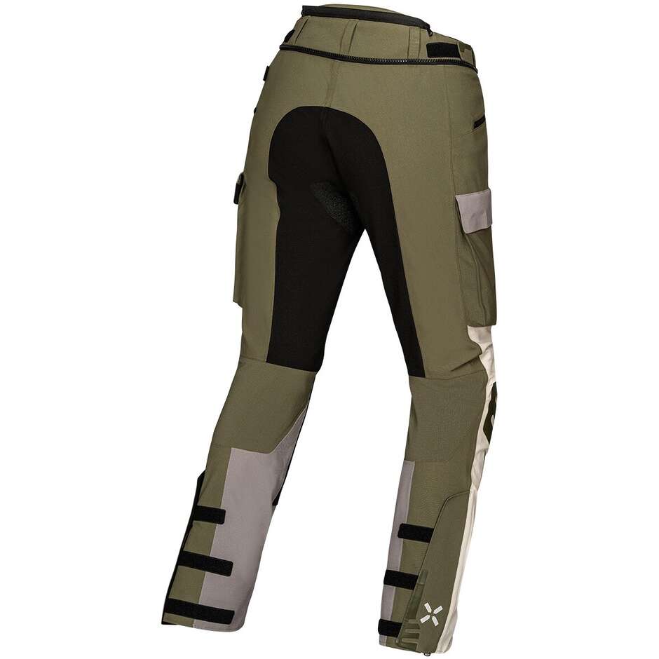 Pantaloni Moto Donna Ixs Venture-STX 1.0 Laminati Oliva-Grigio Chiaro 