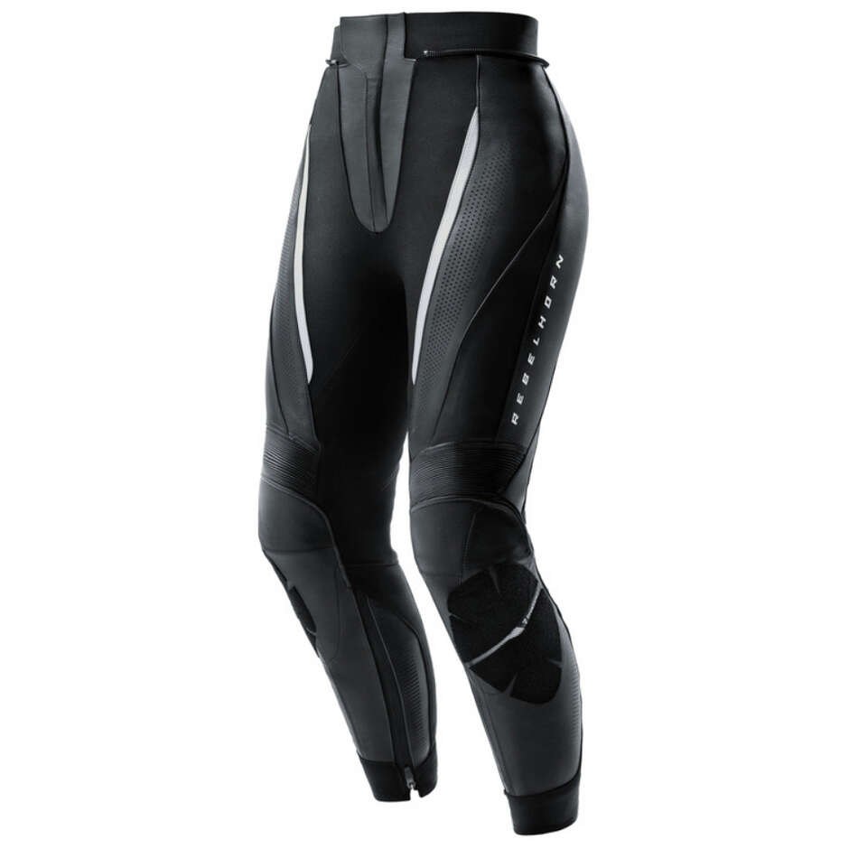 Pantaloni Moto Donna Rebelhorn DIVA Nero Bianchi