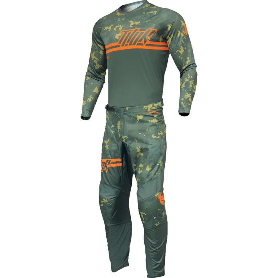 Pantaloni Moto Enduro THOR SECTOR DIGI Verde/Camouflage