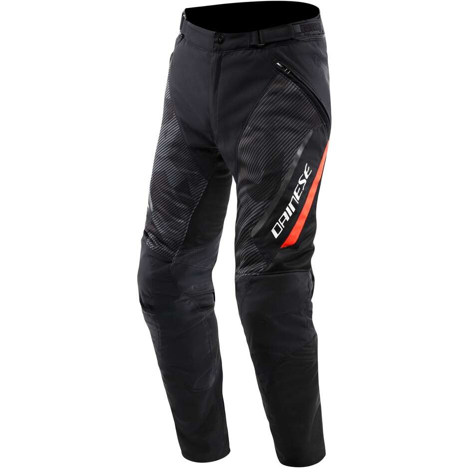 Pantaloni Moto Estivi Dainese DRAKE 2 SUPER AIR Nero Antracite Rosso Fluo