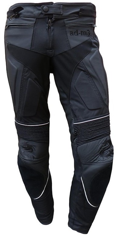 Pantaloni Moto In Pelle Ixon 2017 FIGHTER Nero Bianco Vendita Online - Foto 5