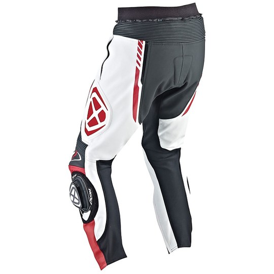 Pantaloni Moto in Pelle Ixon 2017 VORTEX Nero Bianco Rosso