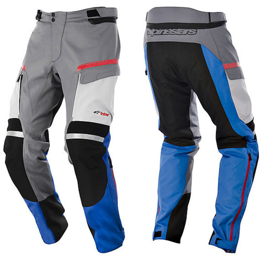 Pantaloni Moto In Tessuto Alpinestars VALPARAISO DRYSTAR PANTS Grigio Rosso Blu