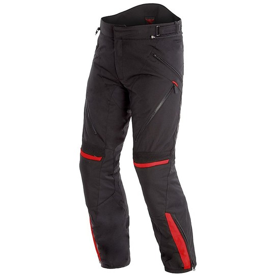 Pantaloni Moto in Tessuto D-Dry Dainese TEMPEST 2 D-DRY Nero Rosso