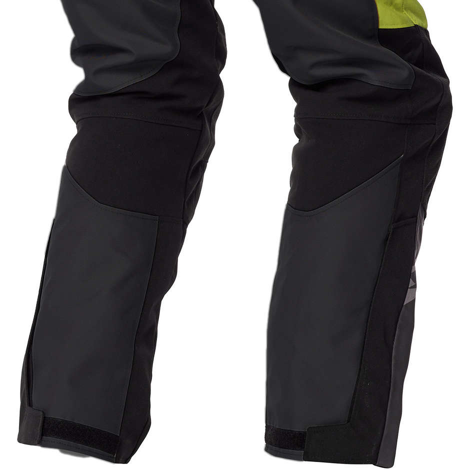 Pantaloni Moto In Tessuto Spyke MERIDIAN Dry Tecno Pants Nero Giallo Fluo