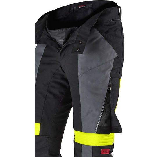 Pantaloni Moto In Tessuto Touring H2Out Spidi MODULAR Pants Nero Giallo Fluo