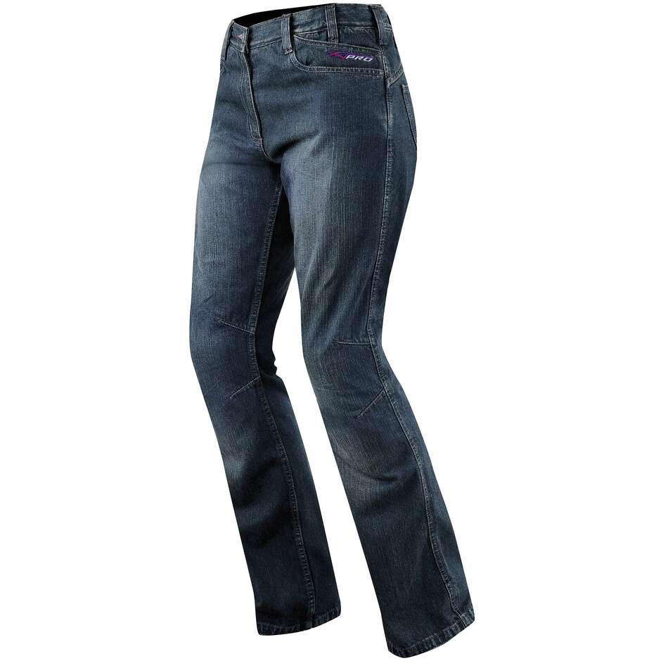 Pantaloni Moto Jeans A-pro Modello Angel Lady Blu
