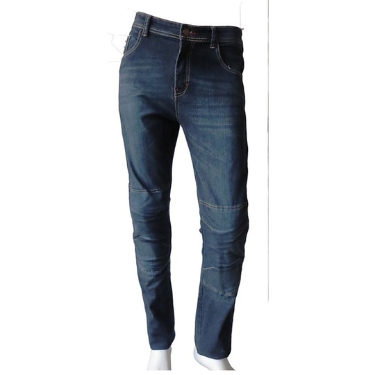  Pantaloni Moto Jeans Con Giudici Street Denim Blue Con Protezioni