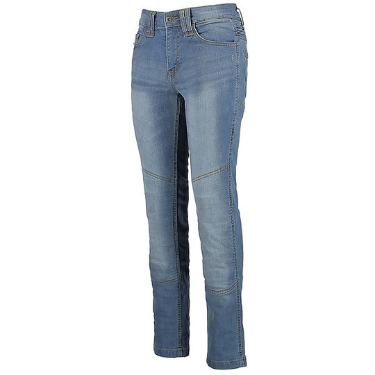 Pantaloni Moto Jeans Donna OJ Skinny Lady Elasticizzato Blu