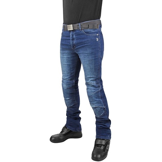 Pantaloni Moto Jeans Elasticizzati OJ Sole Blu