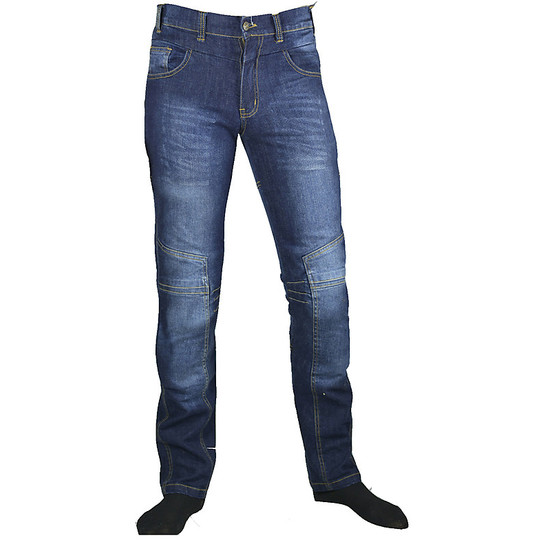  Pantaloni Moto Jeans  Hero 786 Denim Blue Con Protezioni Ginocchio Anca