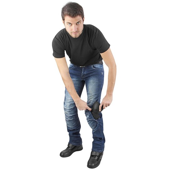 Pantaloni Moto Jeans Impermeabili OJ Bluster Blu