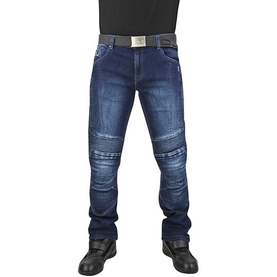 Pantaloni Moto Jeans OJ Breth con Prese D'Aria Blu