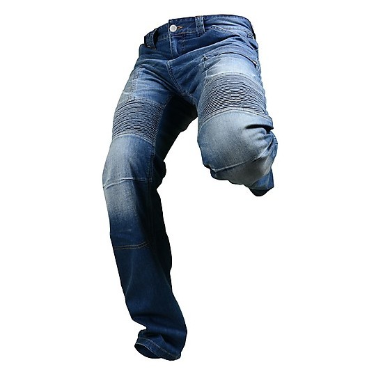 Pantaloni Moto Jeans Overlap Road Smalt