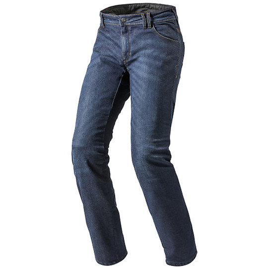 Pantaloni Moto Jeans Rev'it Modello Rockefeller Dark Blu Long 36