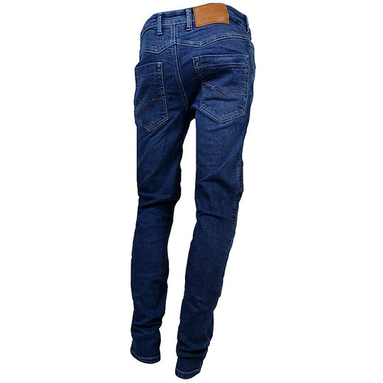 Pantaloni moto Jeans Tecnici Prexport FREEWAY Man Con Fibre Aramidiche Blu