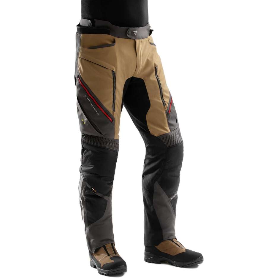Pantaloni Moto REBELHORN In Tessuto HARDY 3.0 DESERT Grigio Rossi