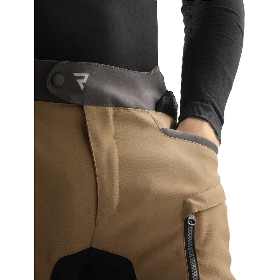 Pantaloni Moto REBELHORN In Tessuto HARDY 3.0 DESERT Grigio Rossi