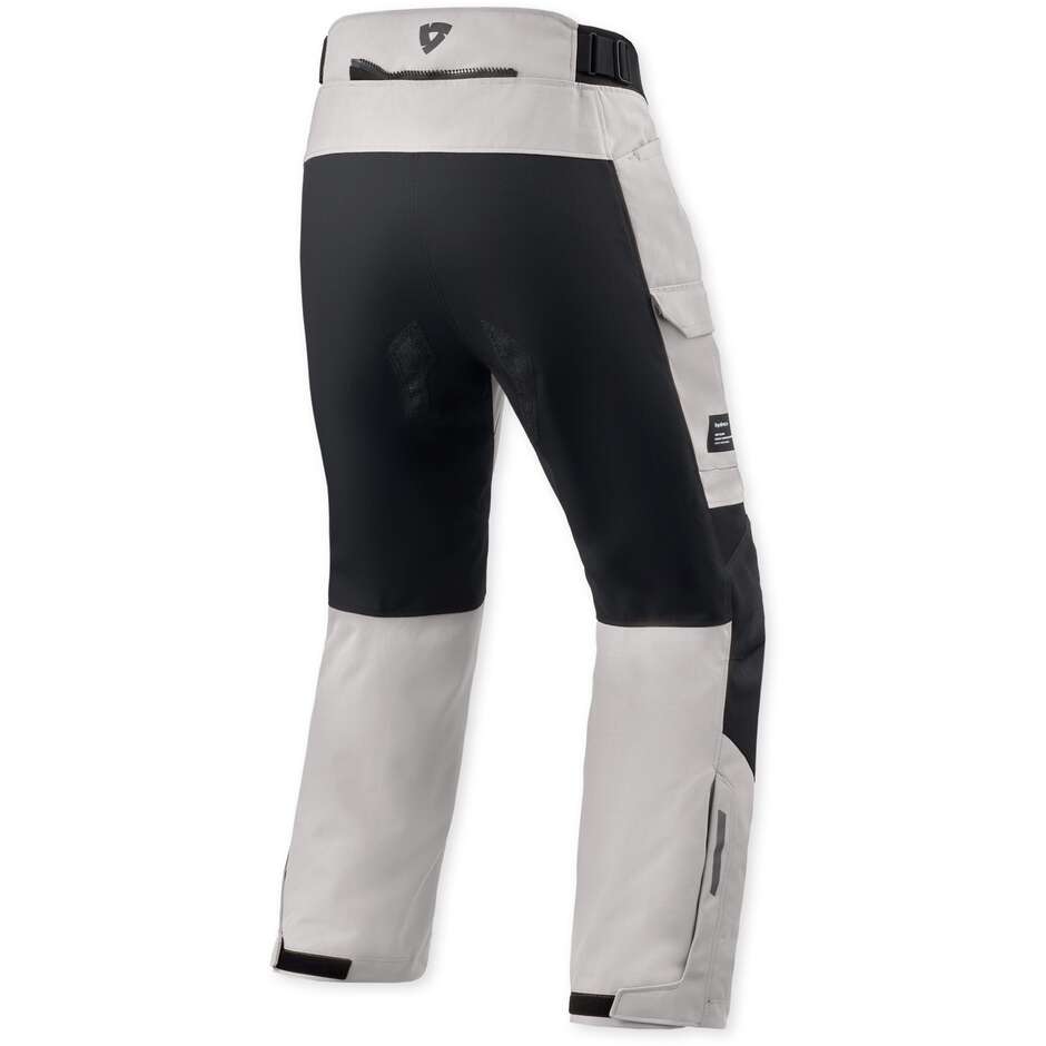 Pantaloni Moto Rev'it Convergent H2O Argento Nero Allungati