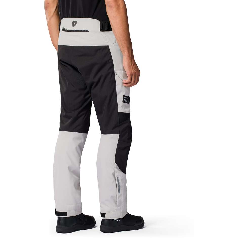 Pantaloni Moto Rev'it Convergent H2O Argento Nero Allungati
