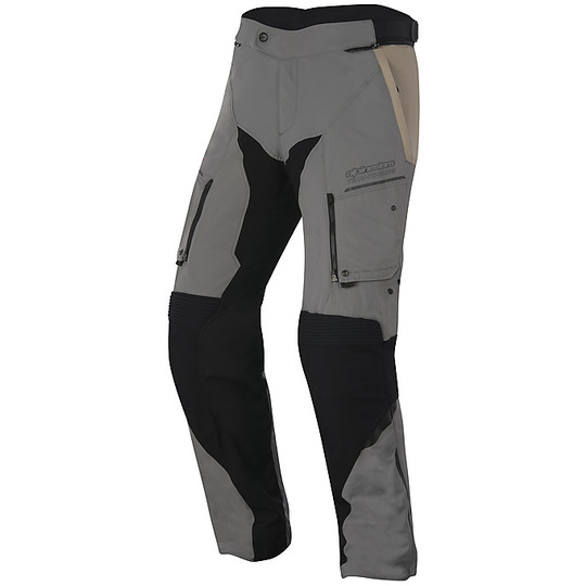 Pantaloni Moto Tecnici Alpinestars Valparaiso 2 Drystar Pants Grigio Nero Sabbia