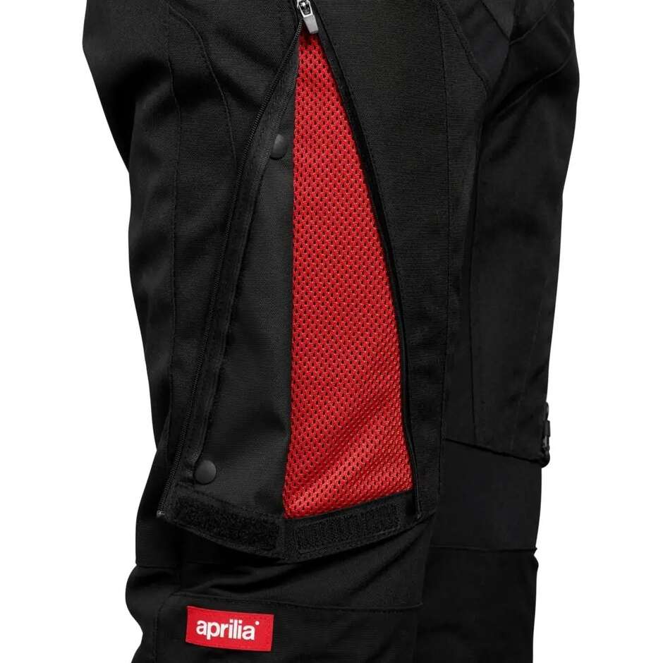 Pantaloni Moto Tecnici Aprilia Adventure Touring Nero Bianco Rosso