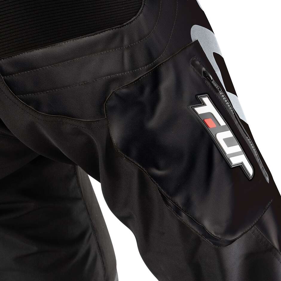 Pantaloni Moto Tessuto T-ur P-THREE Nero