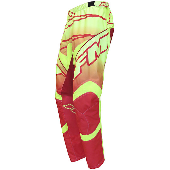 Pants Moto Cross Enduro Racing X24 FM POWER red fluorescent yellow