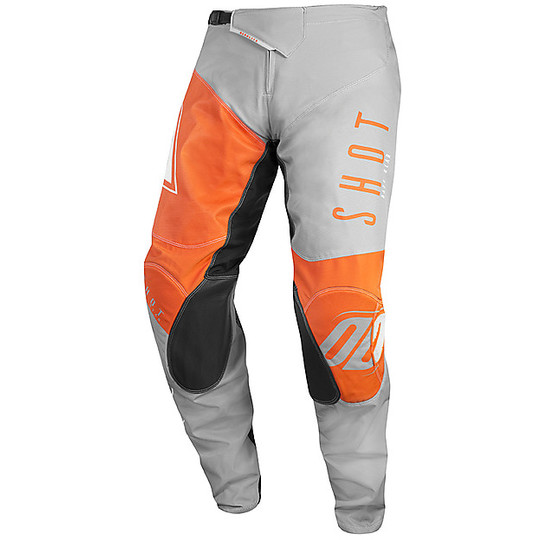 Pants Moto Cross Enduro Shot AEROLITE ALPHA Light Gray Orange