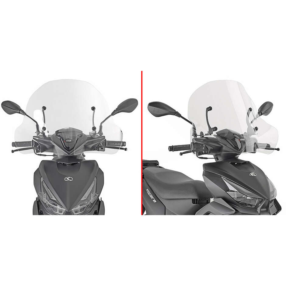 Parabrezza Specifico Trasparente Givi 6135A Per KYMCO MICARE 125 (26)
