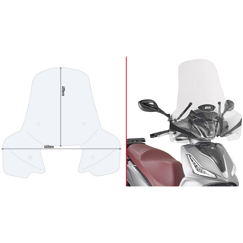 Parabrezza Trasparente Givi 7057A Per KYMCO People S 300 19 23 parabrezza-trasparente-givi-7057a-per-kymco-people-s-300-19-23