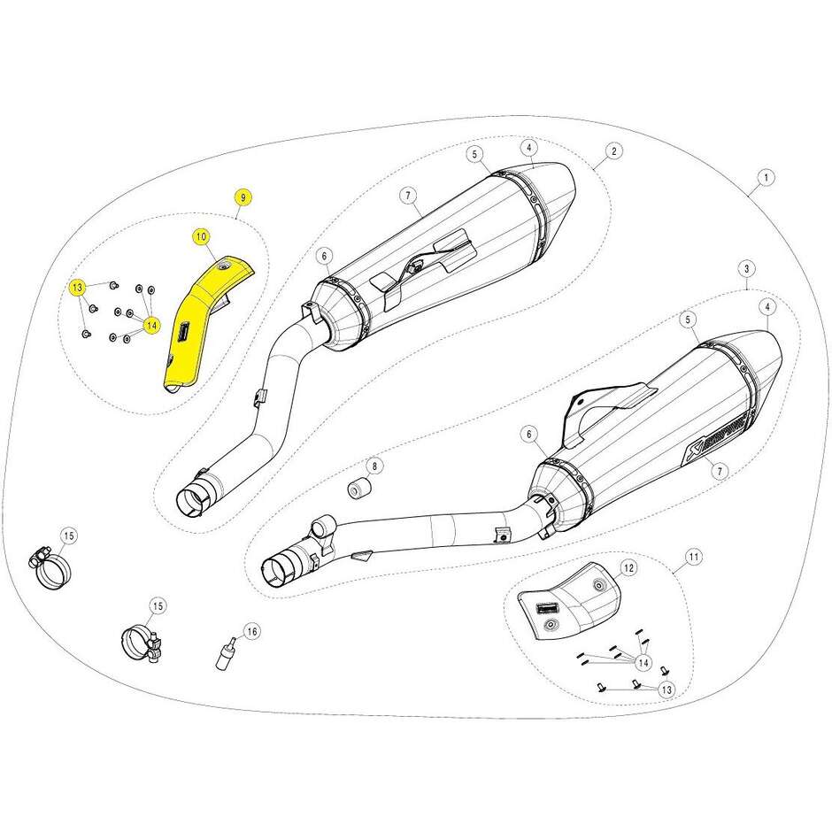 Paracalore Akrapovic P-HSB16R1D/A1 Per BMW K 1600 GT / GTL (11-24)