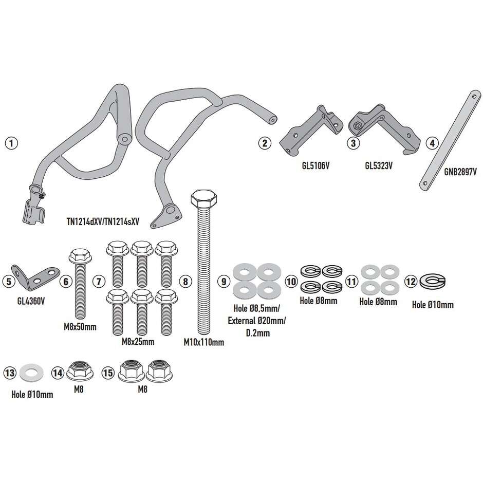Paramotore KN1214 Per HONDA NT1100 (2022-2025) taglia unica