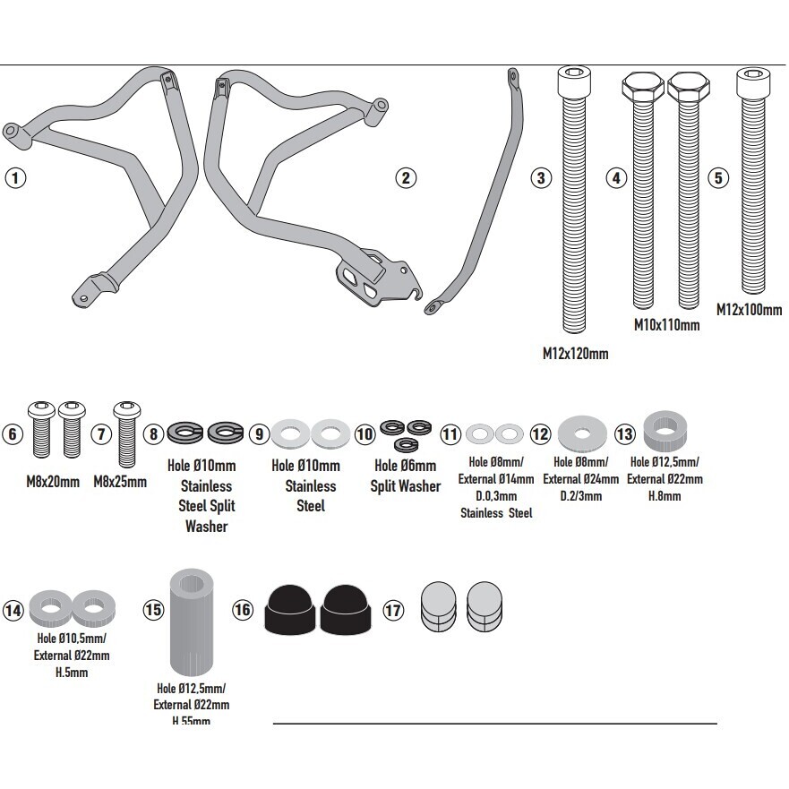 Paramotore KN5137 Per BMW R 900 XR (2020-2025) taglia unica