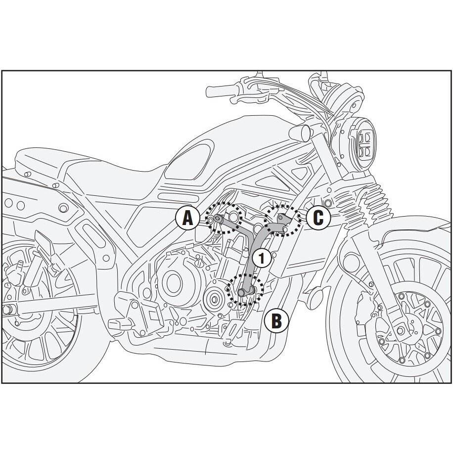 Paramotore Tubolare Nero GIVI TN1210 Per HONDA CL500 (23-25)