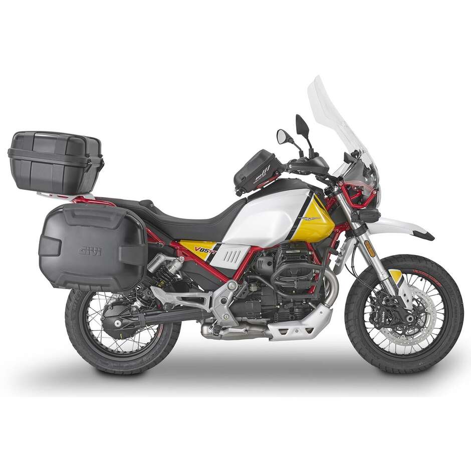 Paramotore tubolare nero Slider integrato Givi TN8203 Per MOTO GUZZI V85 TT (19 > 24)
