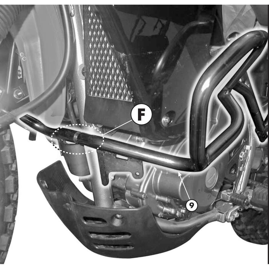 Paramotore tubolare Slider integrato Givi TN421 Per KAWASAKI KLR 650 Enduro (07 > 21)