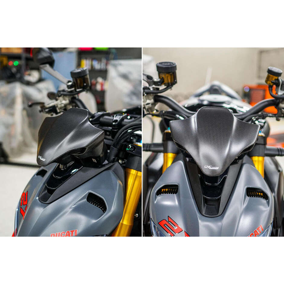 Pare-brise sport en carbone CNC Racing Ducati Streetfighter mat